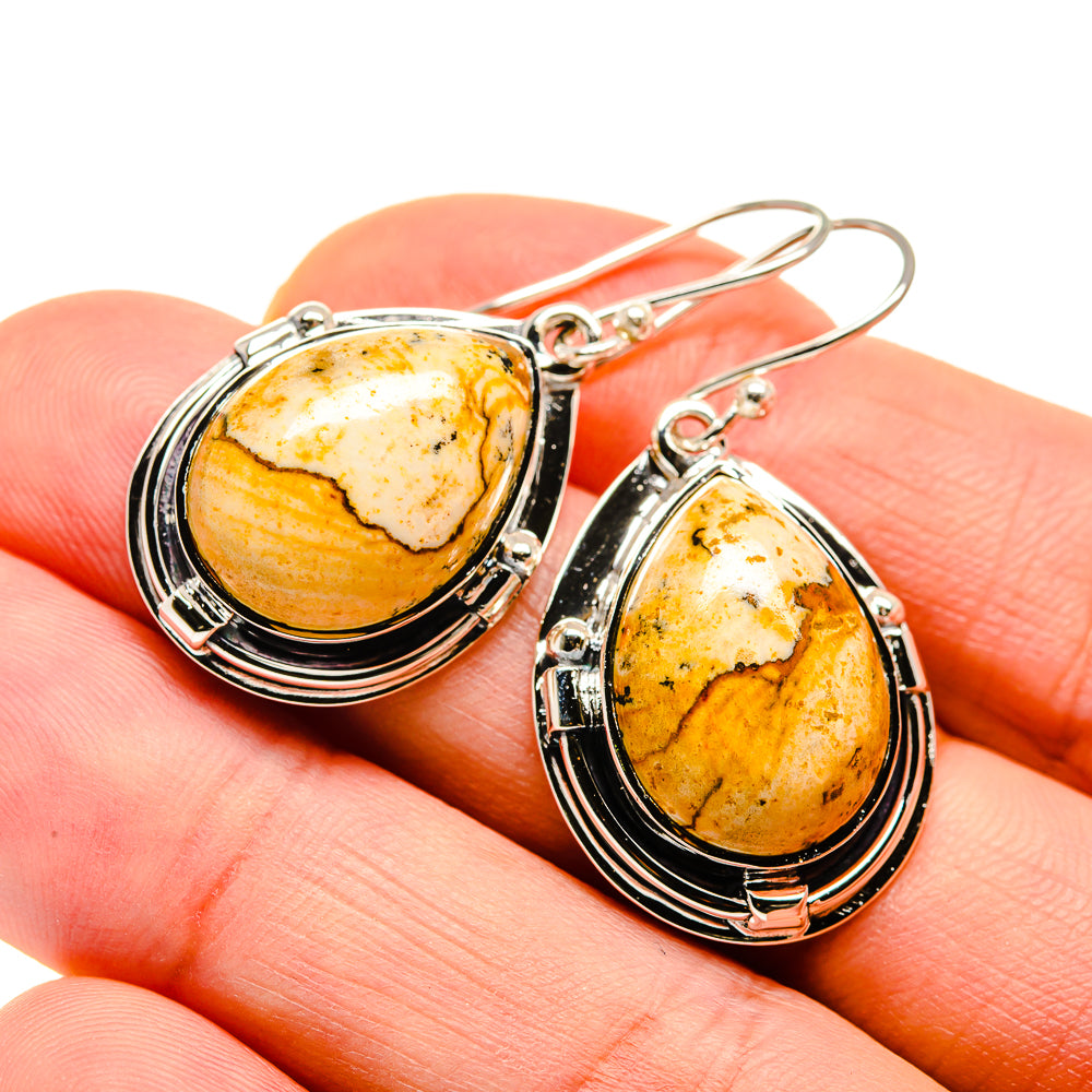 Picture Jasper Earrings handcrafted by Ana Silver Co - EARR410709
