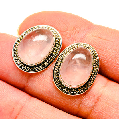 Rose Quartz Earrings handcrafted by Ana Silver Co - EARR410879