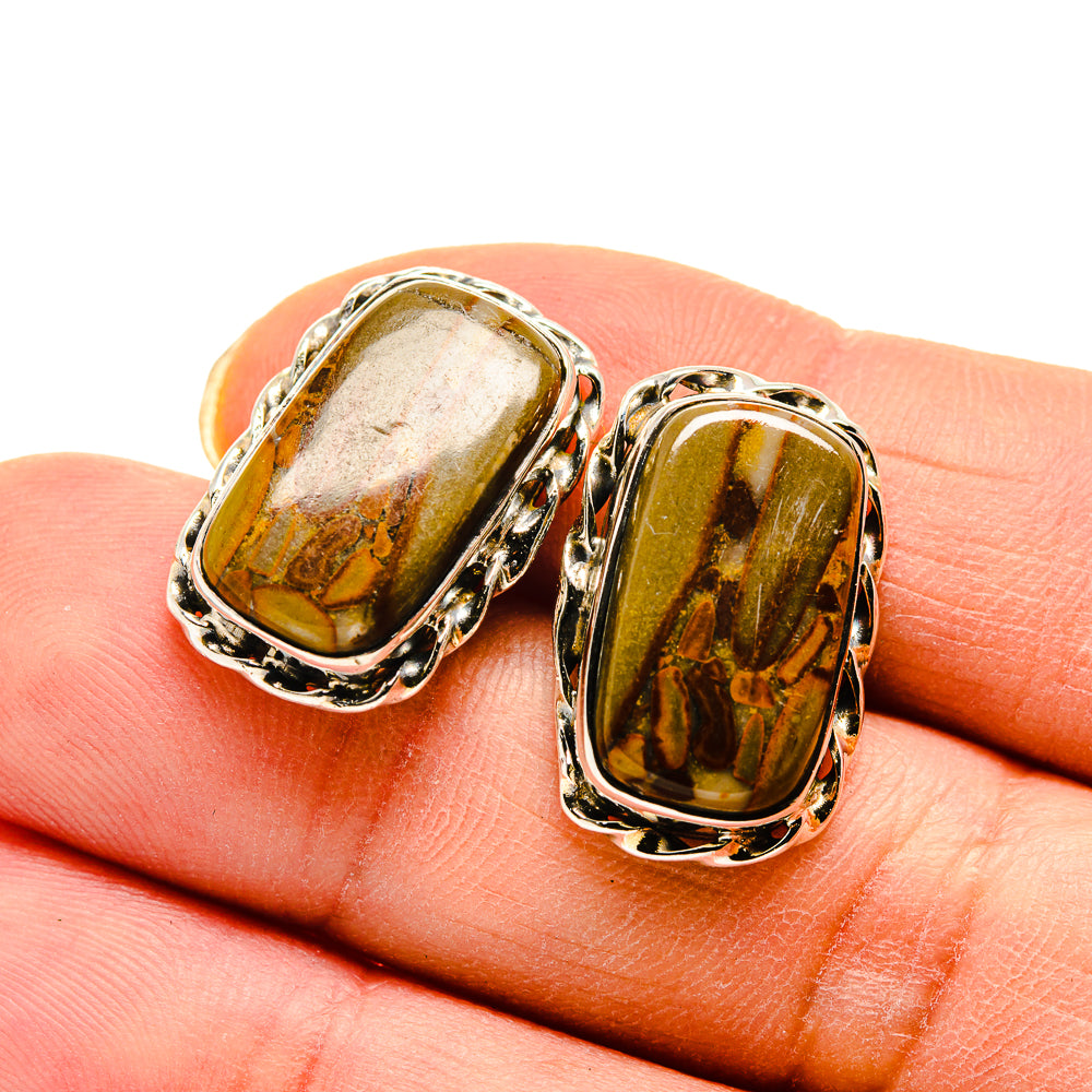 Chert Breccia Earrings handcrafted by Ana Silver Co - EARR410891