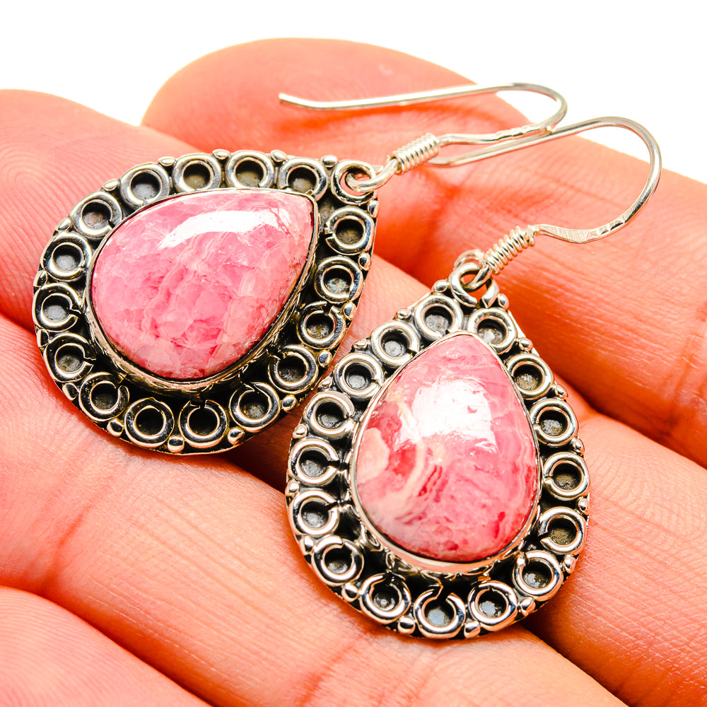 Rhodochrosite Earrings handcrafted by Ana Silver Co - EARR411172