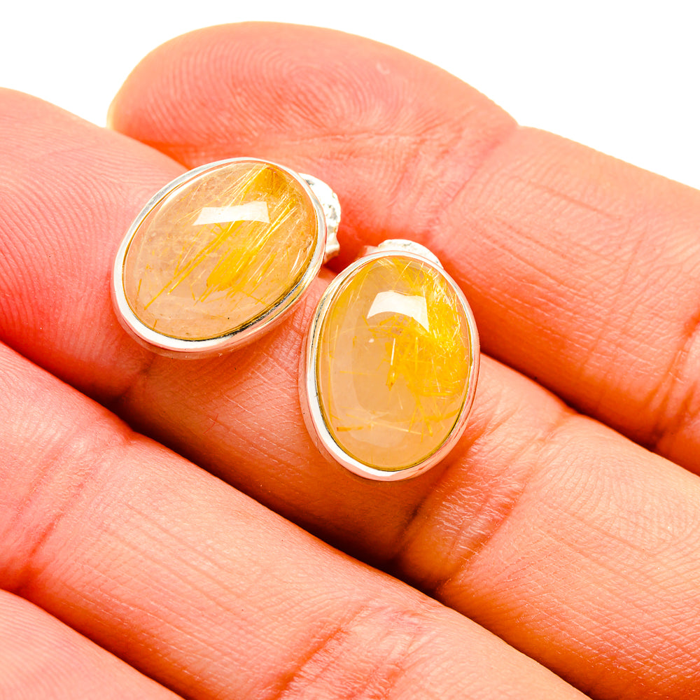 Rutilated Quartz Earrings handcrafted by Ana Silver Co - EARR411183