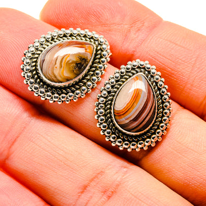 Botswana Agate Earrings handcrafted by Ana Silver Co - EARR411195