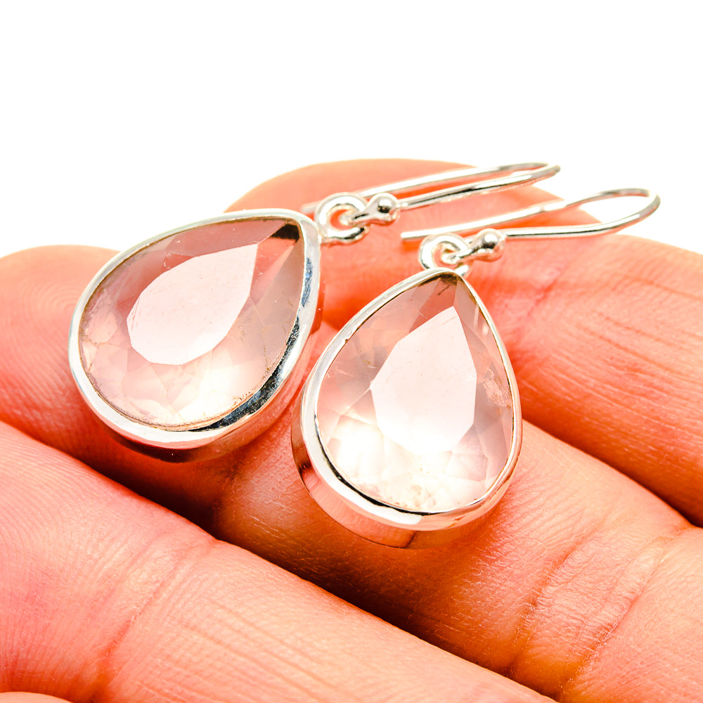 Rose Quartz Earrings handcrafted by Ana Silver Co - EARR411211