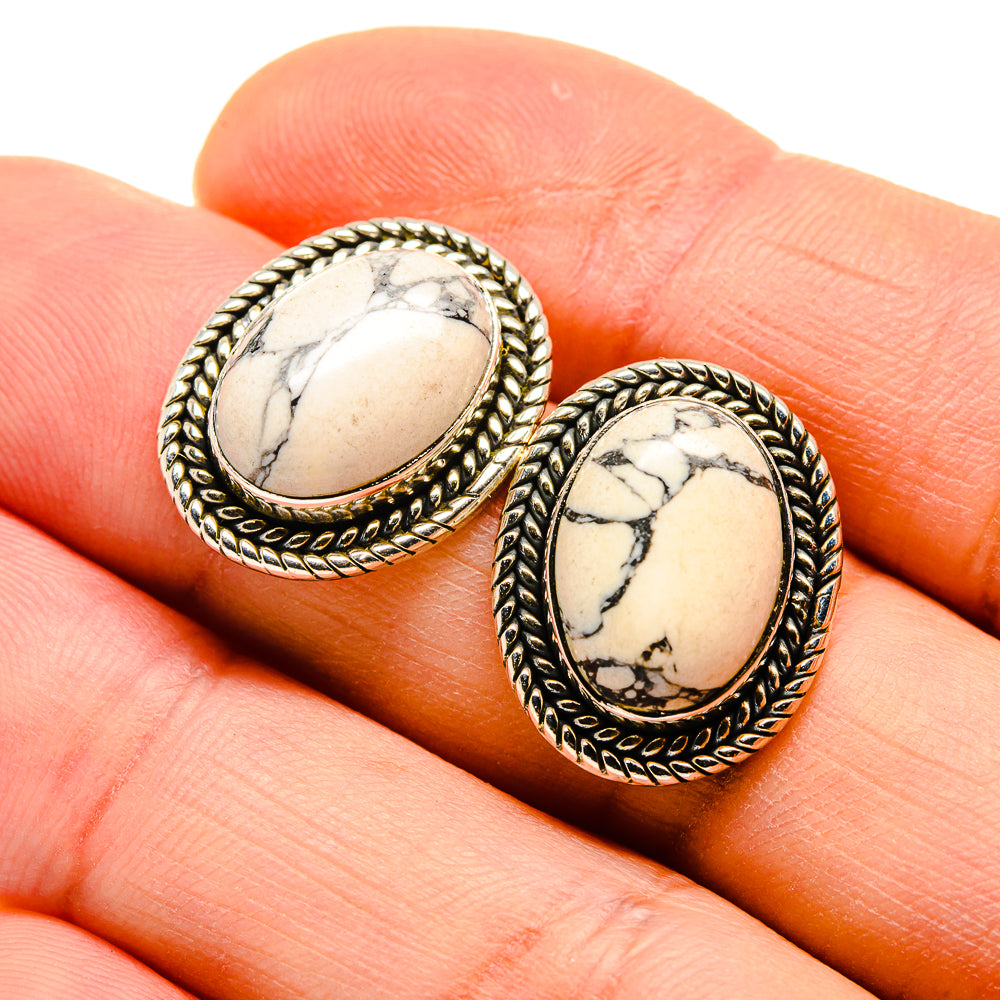 Howlite Earrings handcrafted by Ana Silver Co - EARR411228
