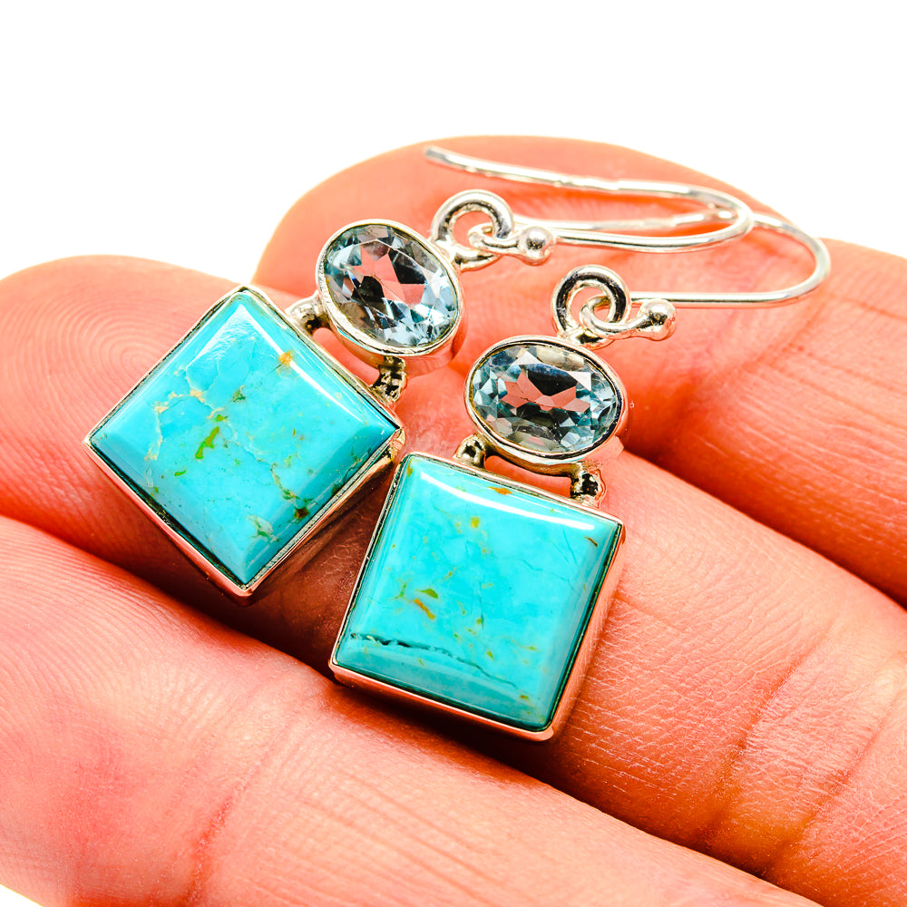 Arizona Turquoise Earrings handcrafted by Ana Silver Co - EARR411255