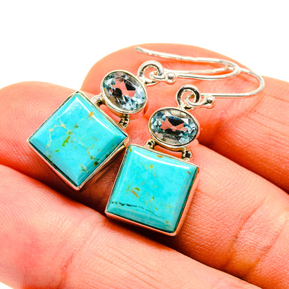 Arizona Turquoise Earrings handcrafted by Ana Silver Co - EARR411255