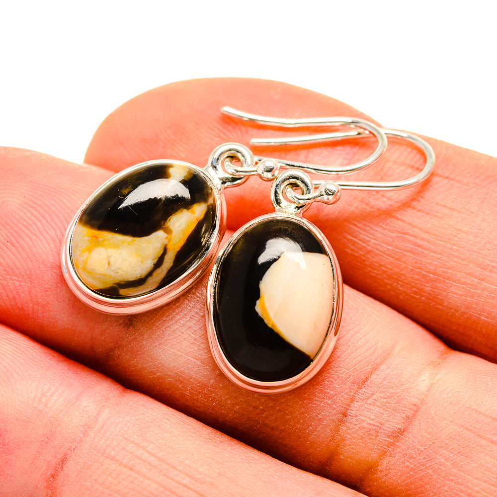 Peanut Wood Jasper Earrings handcrafted by Ana Silver Co - EARR411256