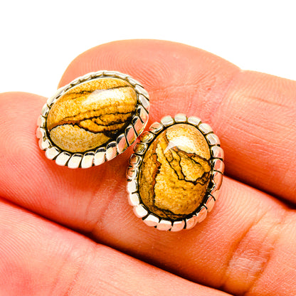 Picture Jasper Earrings handcrafted by Ana Silver Co - EARR411285
