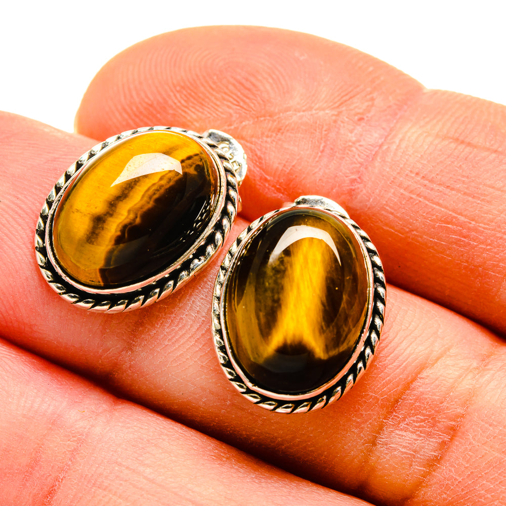 Tiger Eye Earrings handcrafted by Ana Silver Co - EARR411287