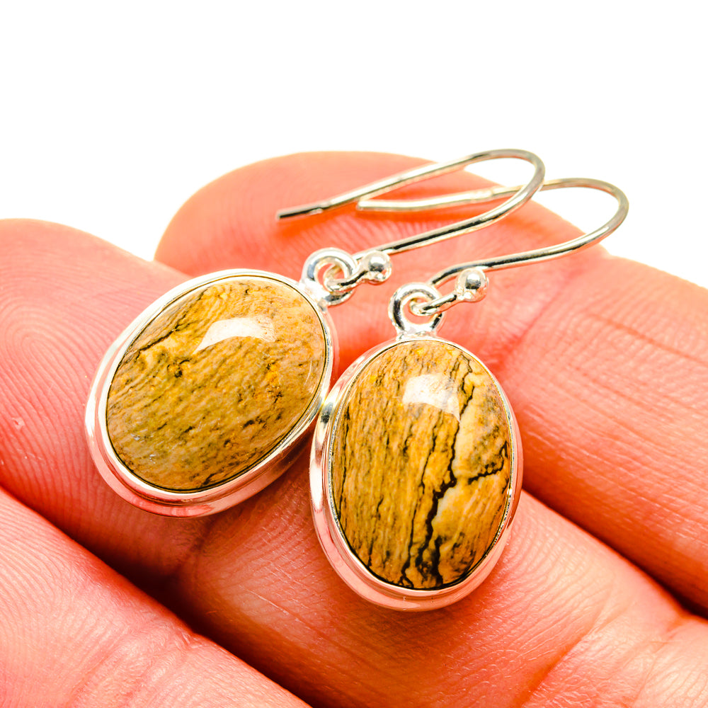 Picture Jasper Earrings handcrafted by Ana Silver Co - EARR411309
