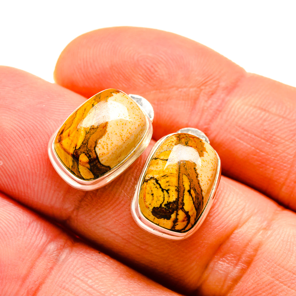 Picture Jasper Earrings handcrafted by Ana Silver Co - EARR411330