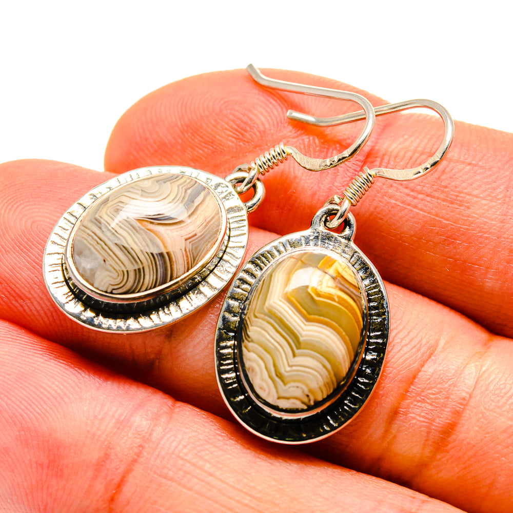 Laguna Lace Agate Earrings handcrafted by Ana Silver Co - EARR411353