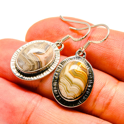 Laguna Lace Agate Earrings handcrafted by Ana Silver Co - EARR411353