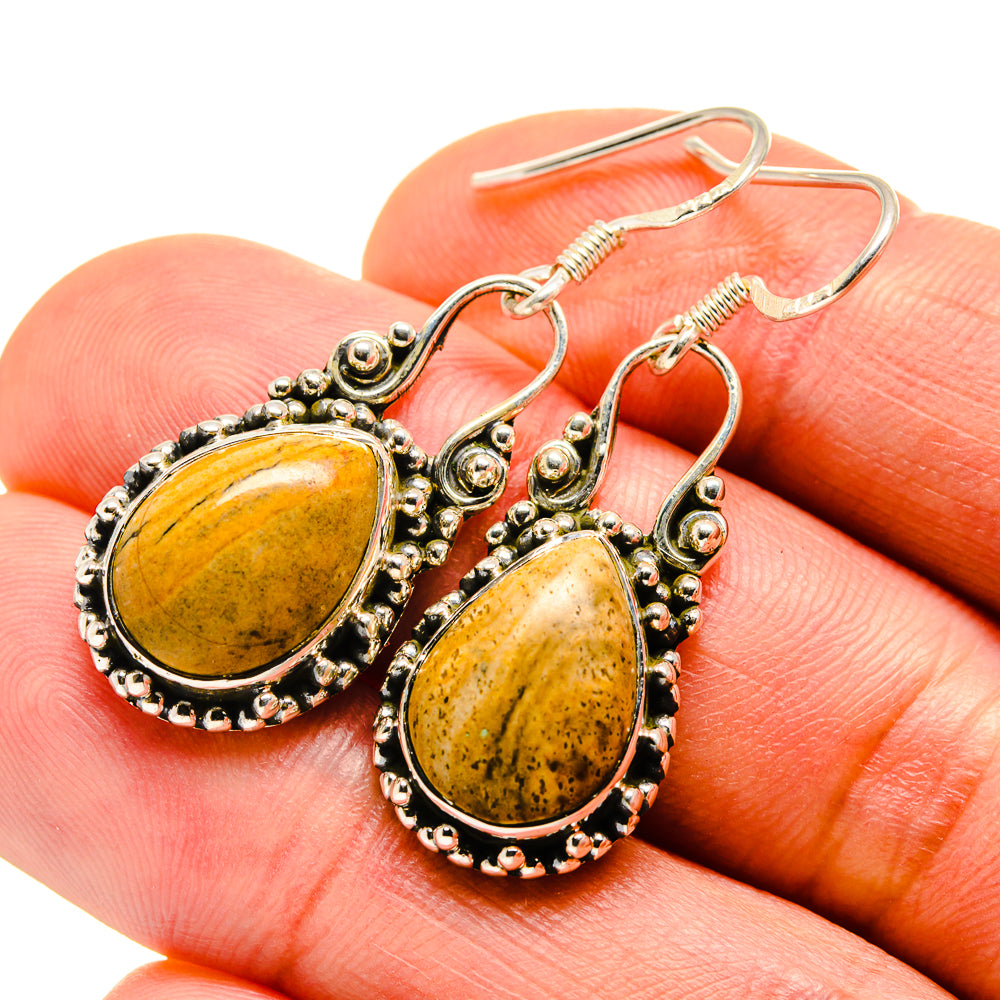 Picture Jasper Earrings handcrafted by Ana Silver Co - EARR411361