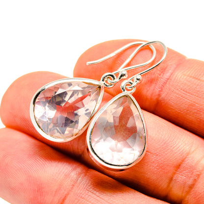 Rose Quartz Earrings handcrafted by Ana Silver Co - EARR411370