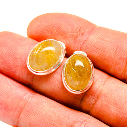Rutilated Quartz Earrings handcrafted by Ana Silver Co - EARR411381