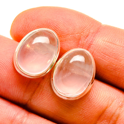 Rose Quartz Earrings handcrafted by Ana Silver Co - EARR411386