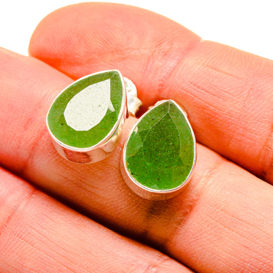 Green Aventurine Earrings handcrafted by Ana Silver Co - EARR411428