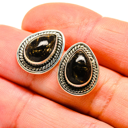 Golden Seraphinite Earrings handcrafted by Ana Silver Co - EARR411429
