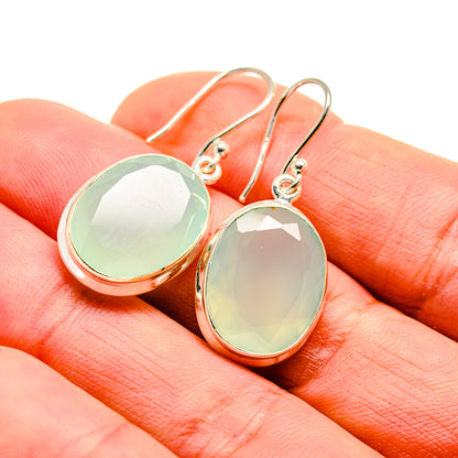 Aqua Chalcedony Earrings handcrafted by Ana Silver Co - EARR411556