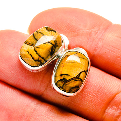 Picture Jasper Earrings handcrafted by Ana Silver Co - EARR411578