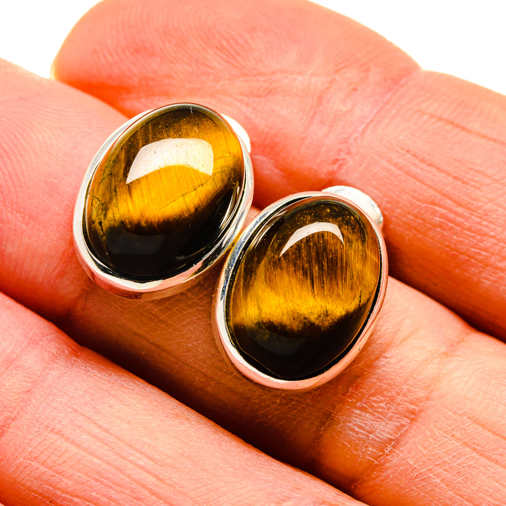 Tiger Eye Earrings handcrafted by Ana Silver Co - EARR411604