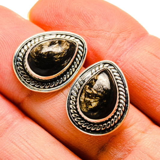 Golden Seraphinite Earrings handcrafted by Ana Silver Co - EARR411624