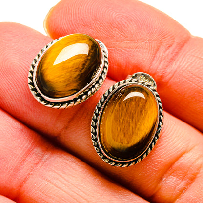 Tiger Eye Earrings handcrafted by Ana Silver Co - EARR411630