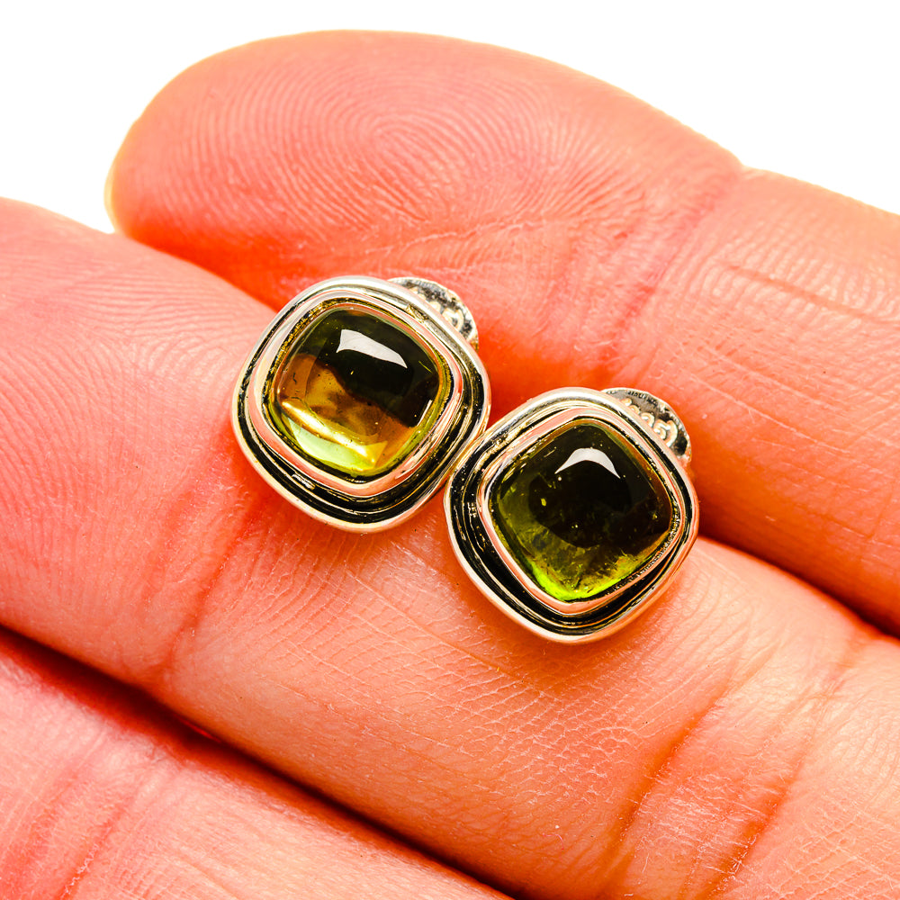 Green Tourmaline Earrings handcrafted by Ana Silver Co - EARR411631