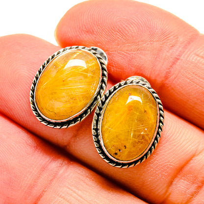 Rutilated Quartz Earrings handcrafted by Ana Silver Co - EARR411636