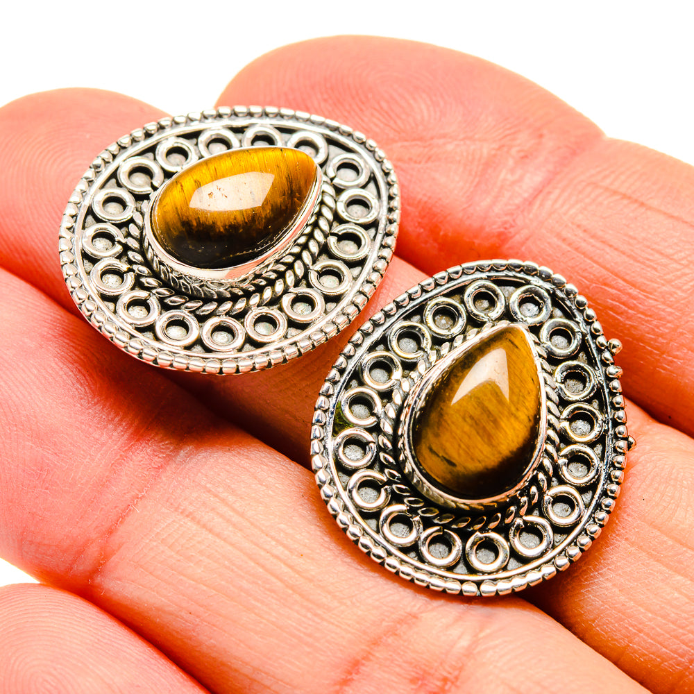 Tiger Eye Earrings handcrafted by Ana Silver Co - EARR411651