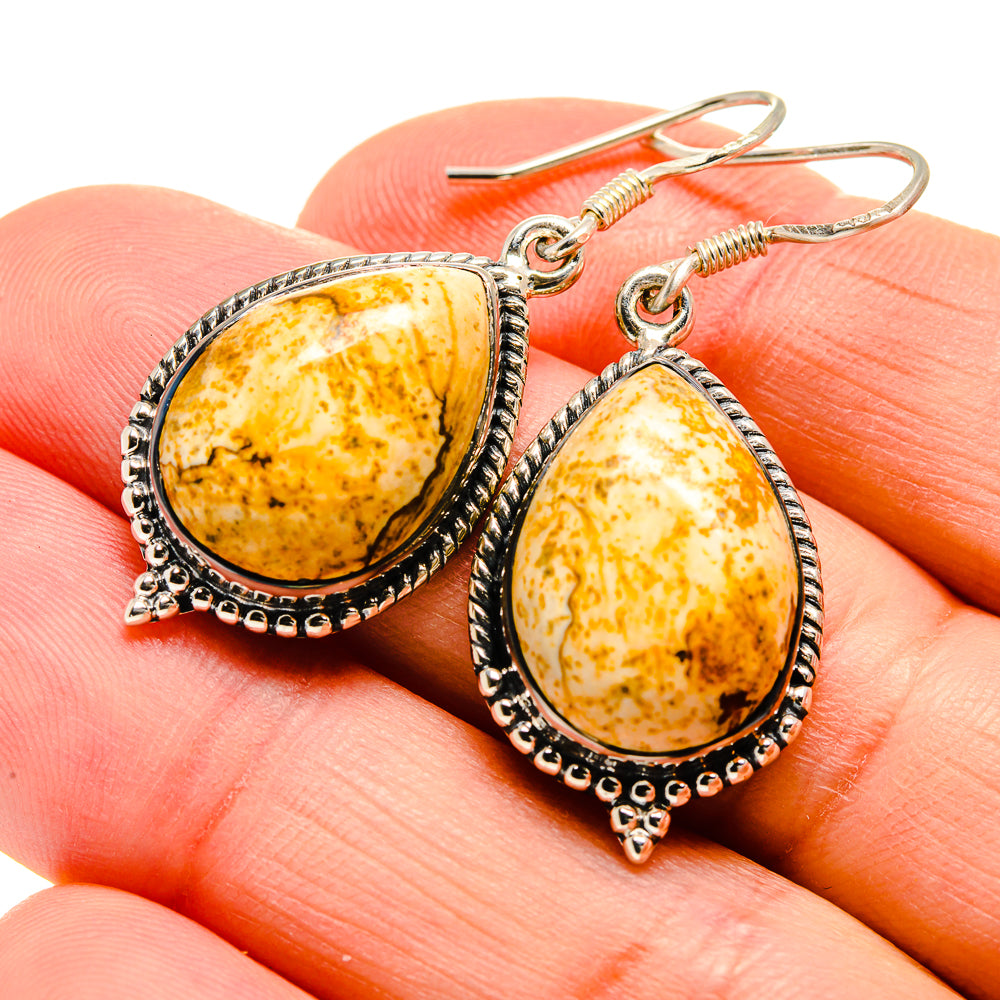 Picture Jasper Earrings handcrafted by Ana Silver Co - EARR411683