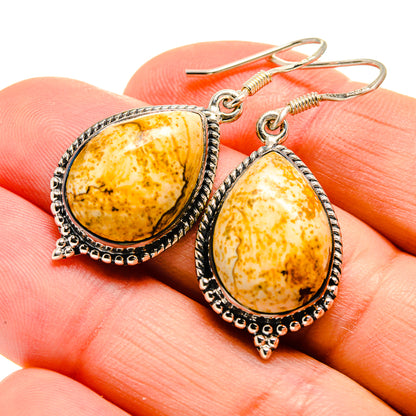 Picture Jasper Earrings handcrafted by Ana Silver Co - EARR411683
