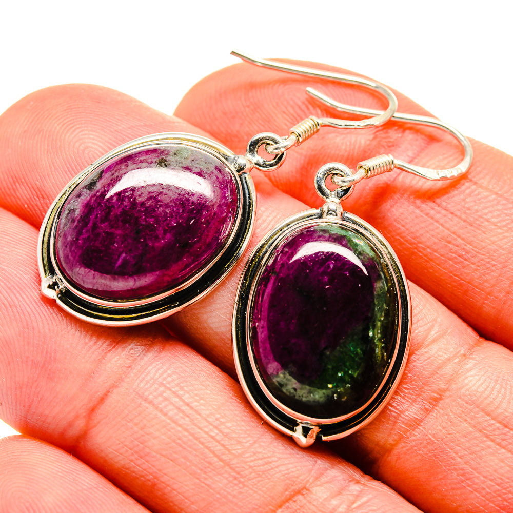 Ruby Zoisite Earrings handcrafted by Ana Silver Co - EARR411708