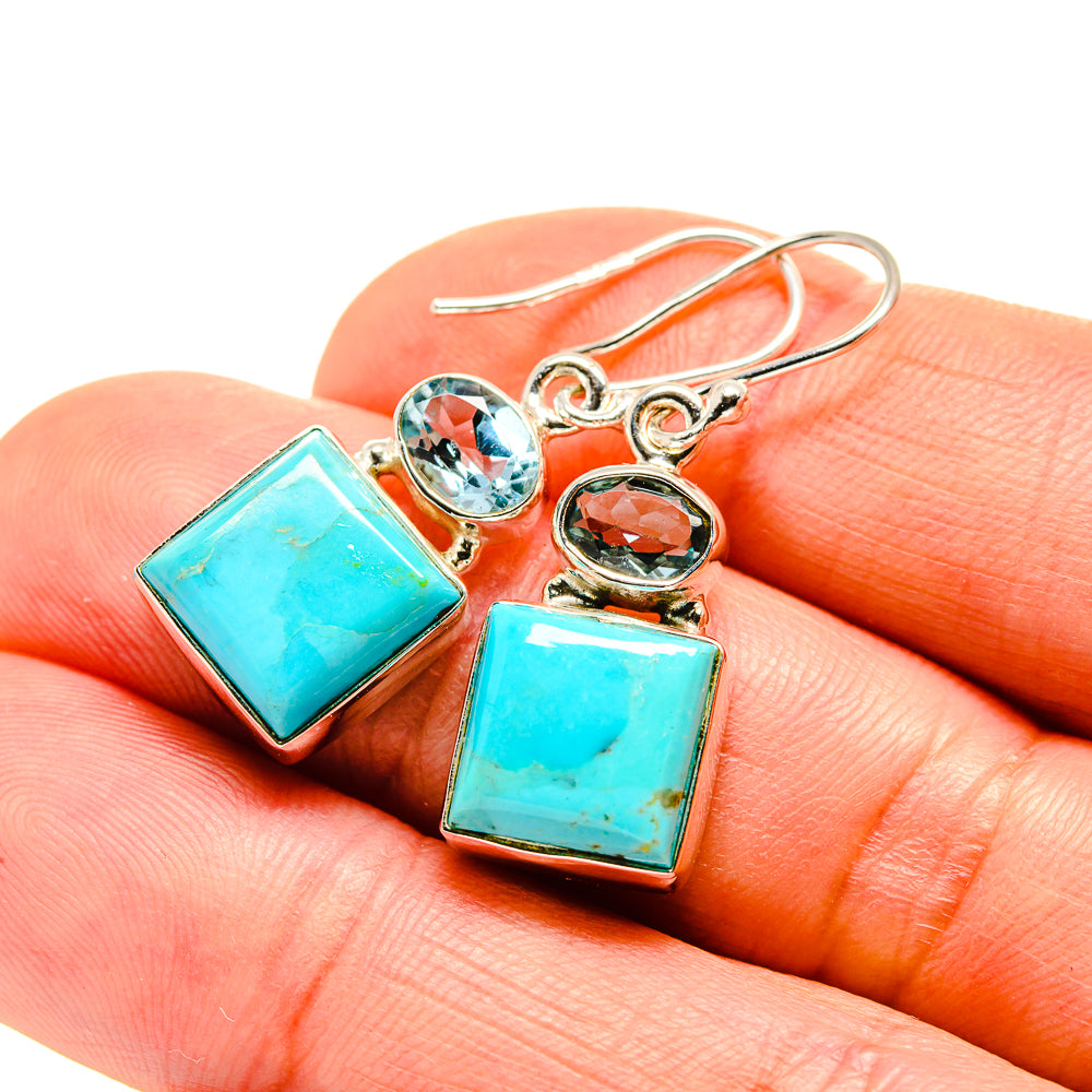 Arizona Turquoise Earrings handcrafted by Ana Silver Co - EARR411721