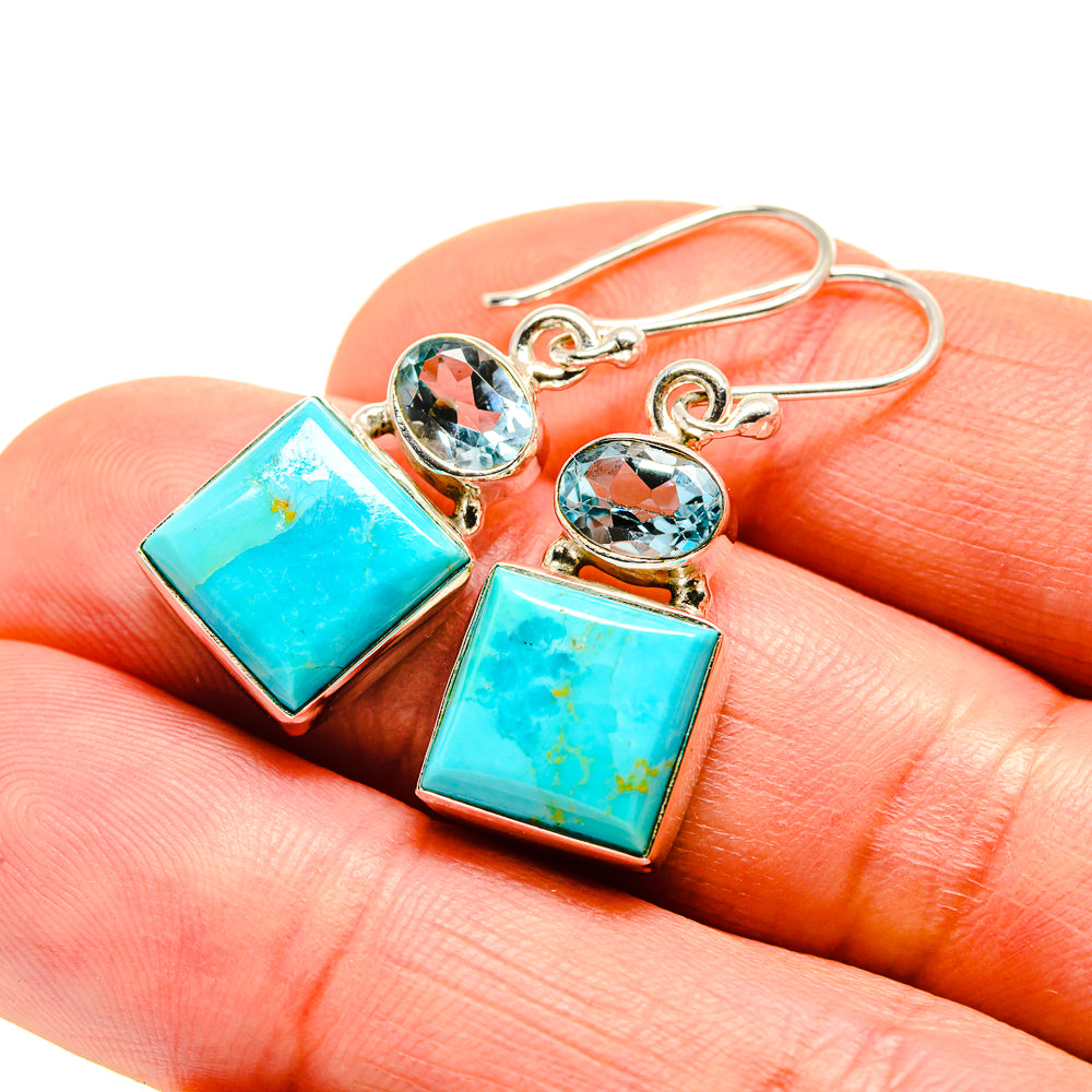 Arizona Turquoise Earrings handcrafted by Ana Silver Co - EARR411738