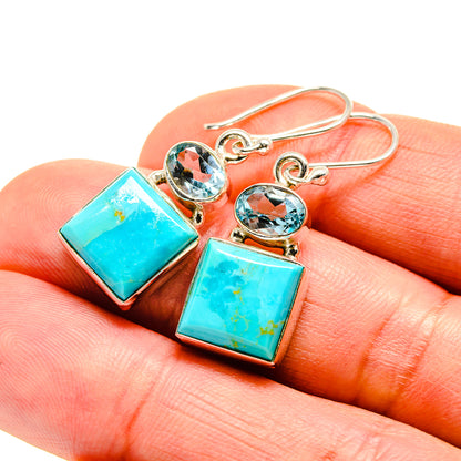 Arizona Turquoise Earrings handcrafted by Ana Silver Co - EARR411738