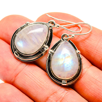 Rainbow Moonstone Earrings handcrafted by Ana Silver Co - EARR411751
