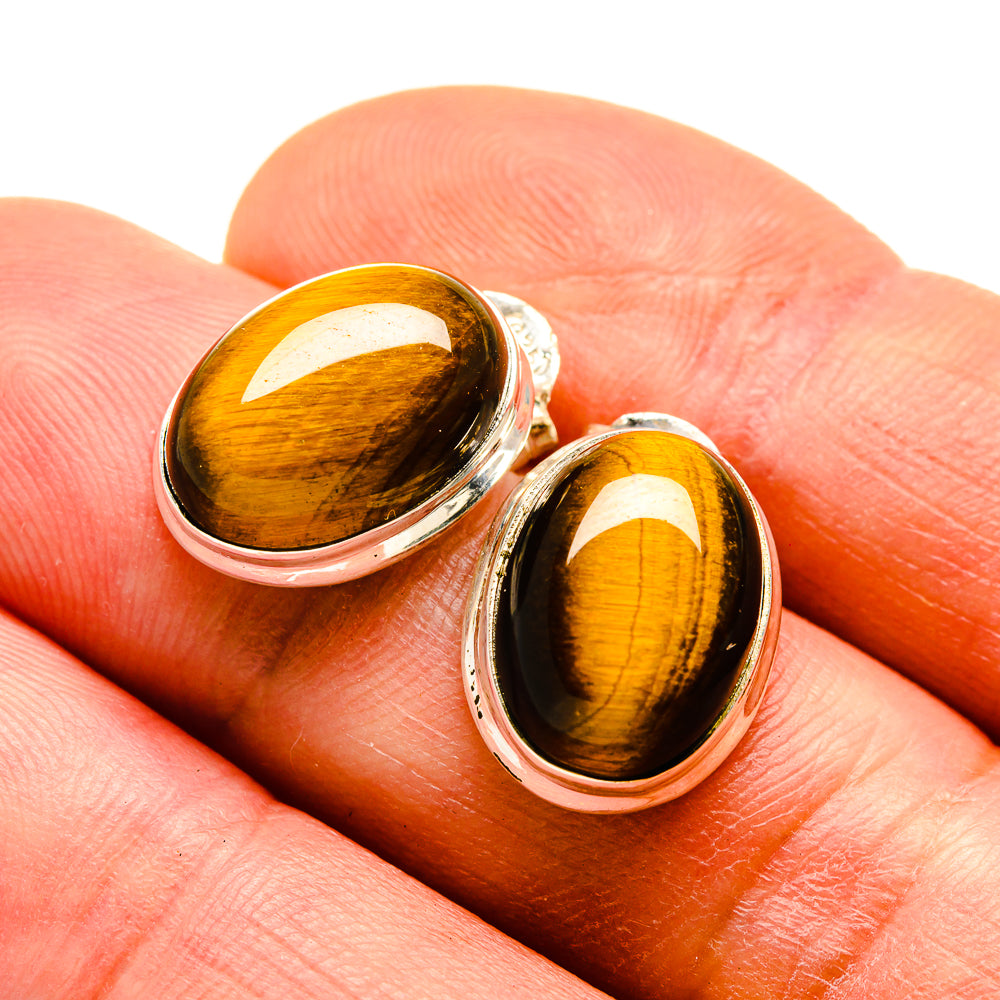 Tiger Eye Earrings handcrafted by Ana Silver Co - EARR411830