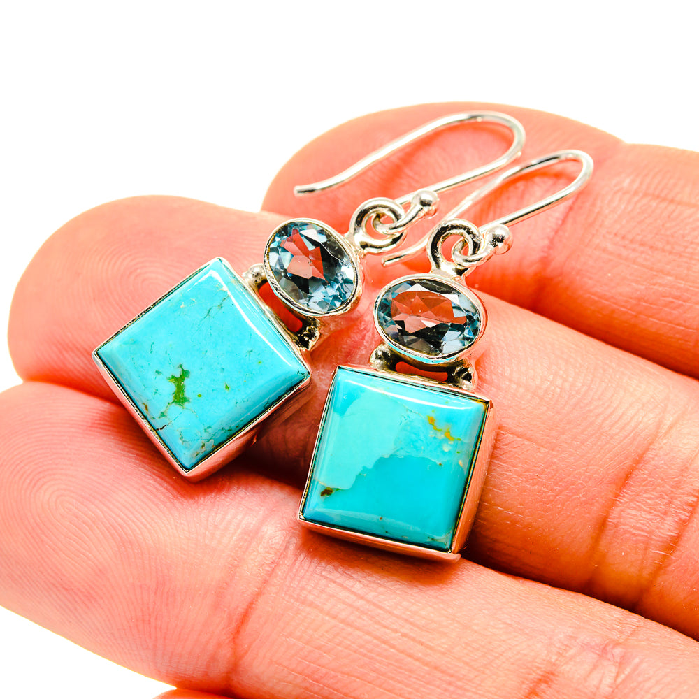 Arizona Turquoise Earrings handcrafted by Ana Silver Co - EARR411859