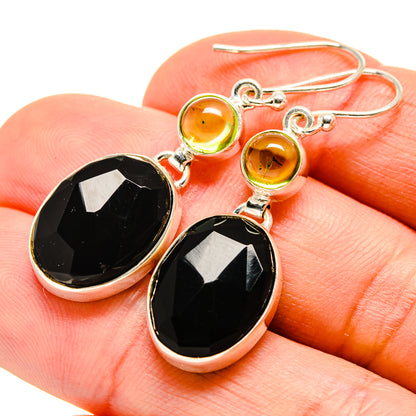 Black Onyx Earrings handcrafted by Ana Silver Co - EARR411869