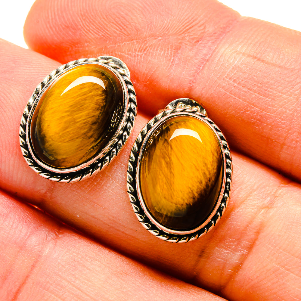 Tiger Eye Earrings handcrafted by Ana Silver Co - EARR411894