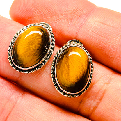 Tiger Eye Earrings handcrafted by Ana Silver Co - EARR411894