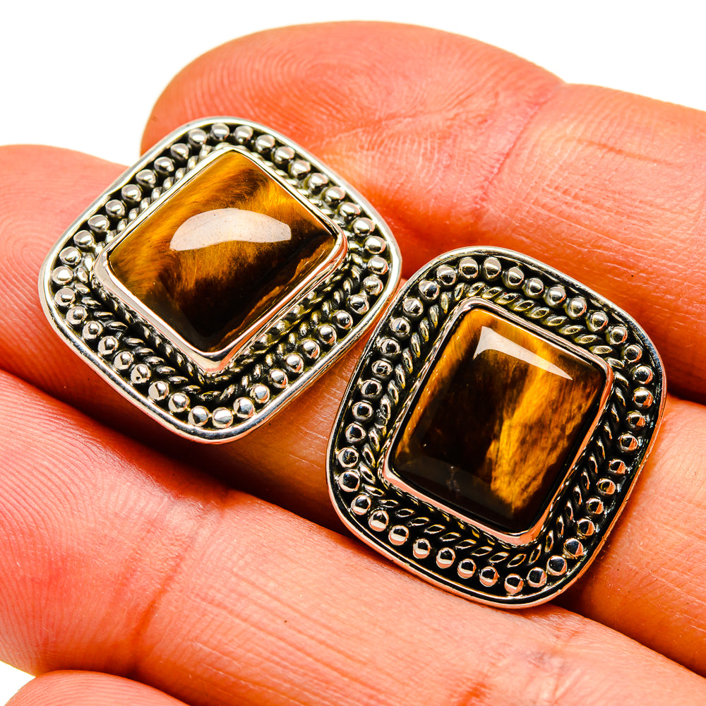 Tiger Eye Earrings handcrafted by Ana Silver Co - EARR411907