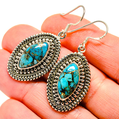 Blue Composite Copper Turquoise Earrings handcrafted by Ana Silver Co - EARR411522