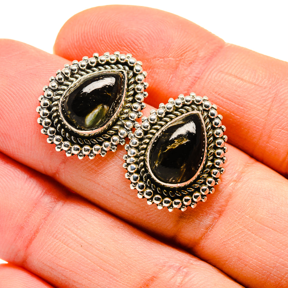 Golden Seraphinite Earrings handcrafted by Ana Silver Co - EARR411546