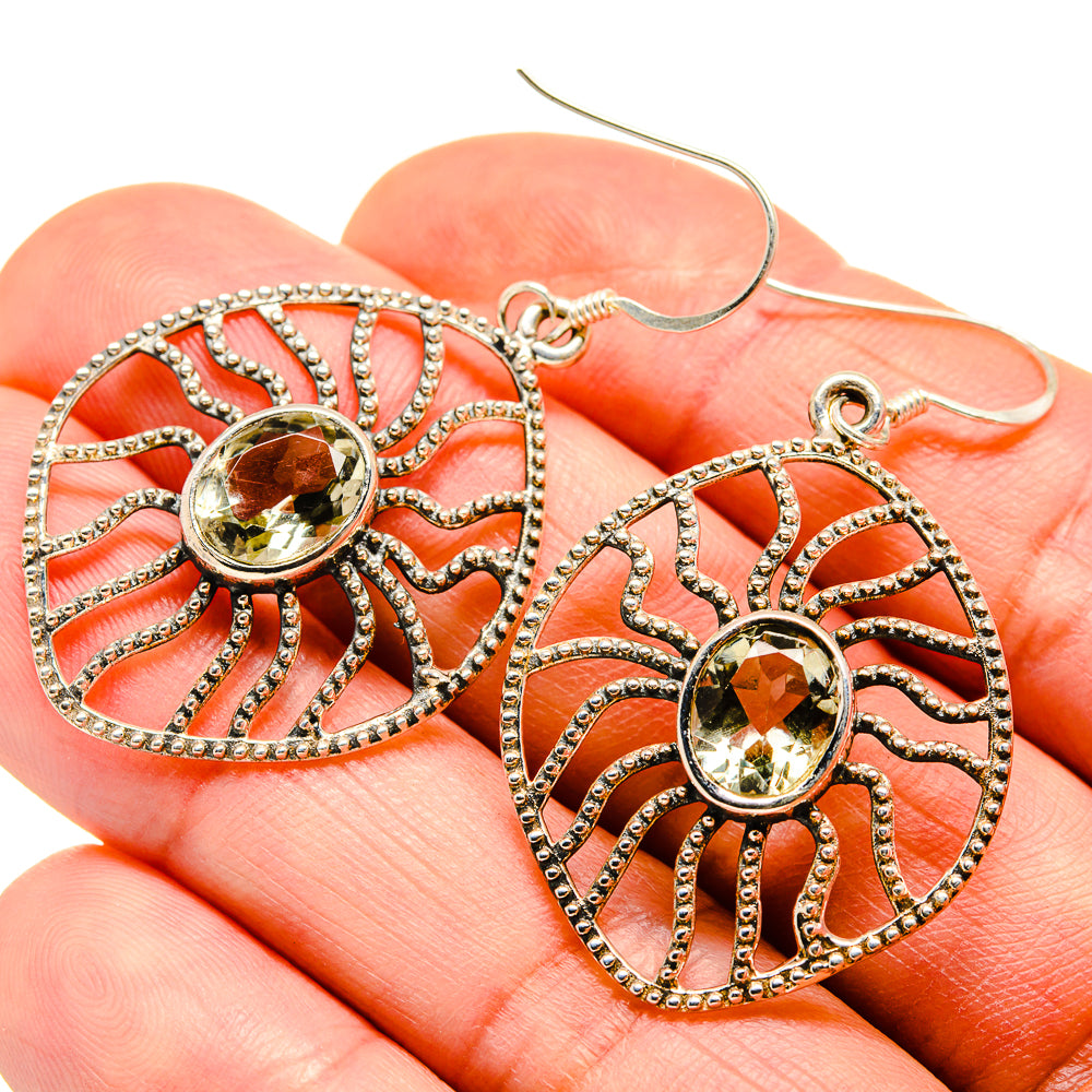 Green Amethyst Earrings handcrafted by Ana Silver Co - EARR412050