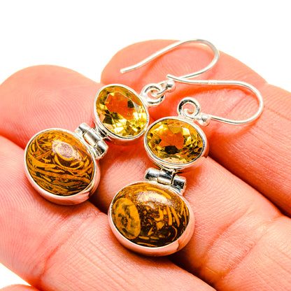 Chert Breccia Earrings handcrafted by Ana Silver Co - EARR412142