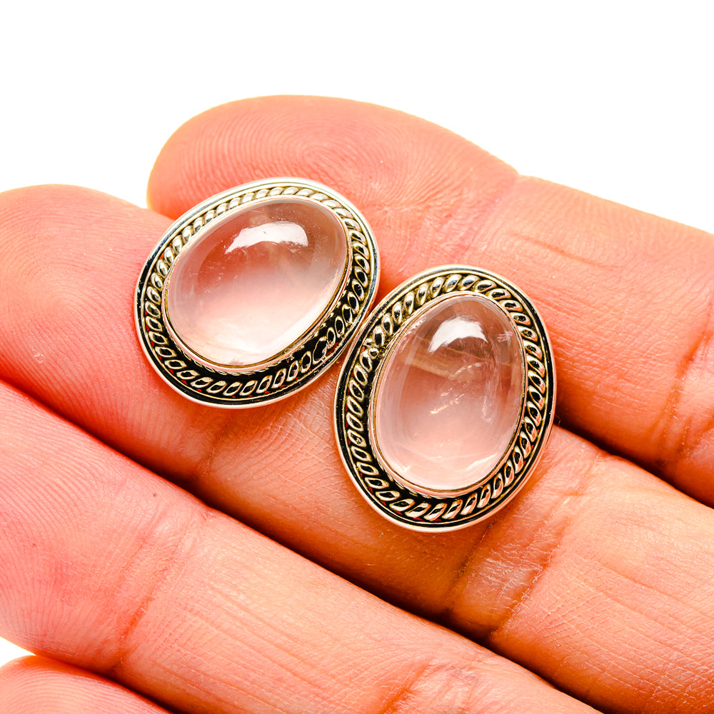 Rose Quartz Earrings handcrafted by Ana Silver Co - EARR412224
