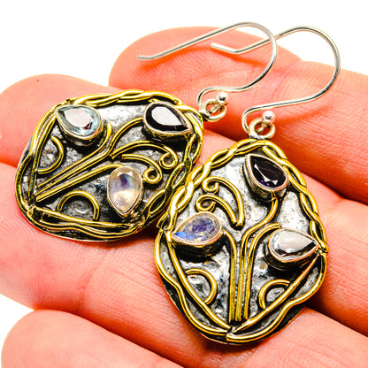 Rainbow Moonstone Earrings handcrafted by Ana Silver Co - EARR412240